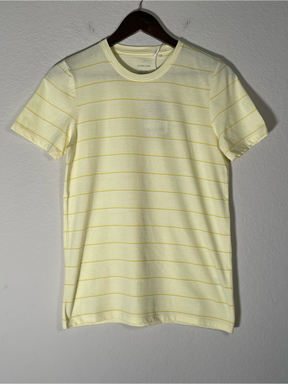 Everlane NWT Yellow Stripes Tee Size Medium Organic Cotton Crew T-Shirt